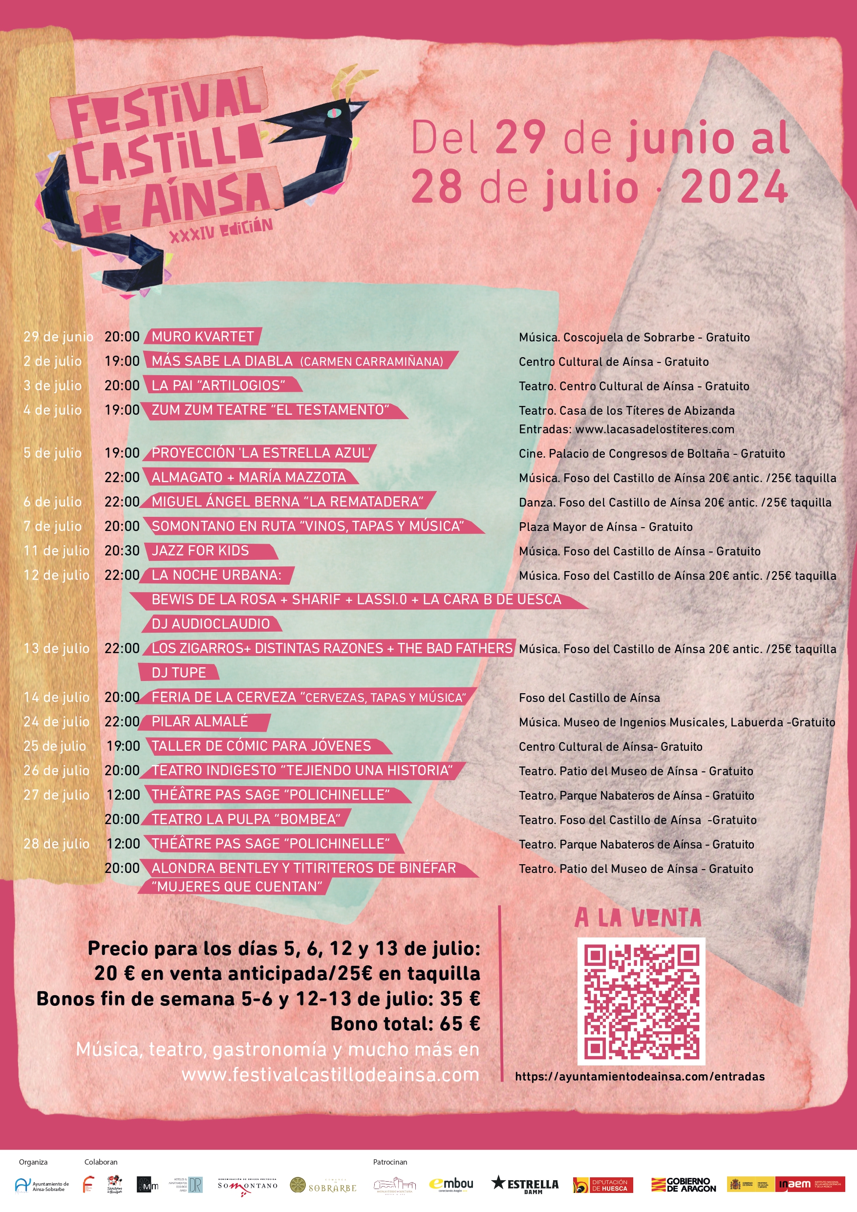 Cartel Programación Festival Castillo de Ainsa 2024