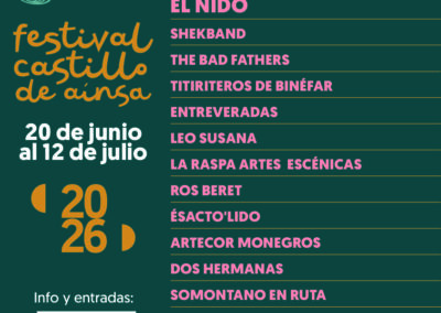 El Festival Castillo de Aínsa anuncia el cartel completo de su XXXVI edición destacando su carácter internacional y descentralizado